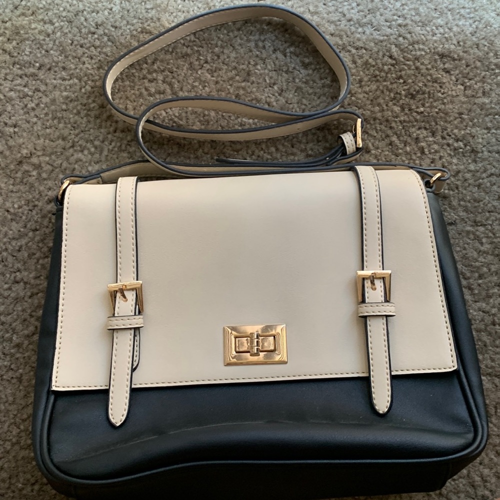 Tan and black women’s purse